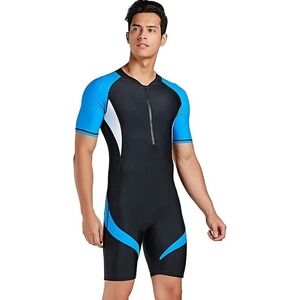 Men's Black and Blue Swim Suit